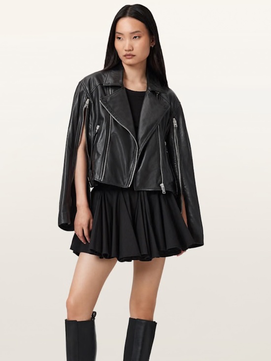 All Saints Jackets & Blazers - All Saints Masone Leather Zip Open Sleeve Moto Asymmetrical Jacket Medium $649